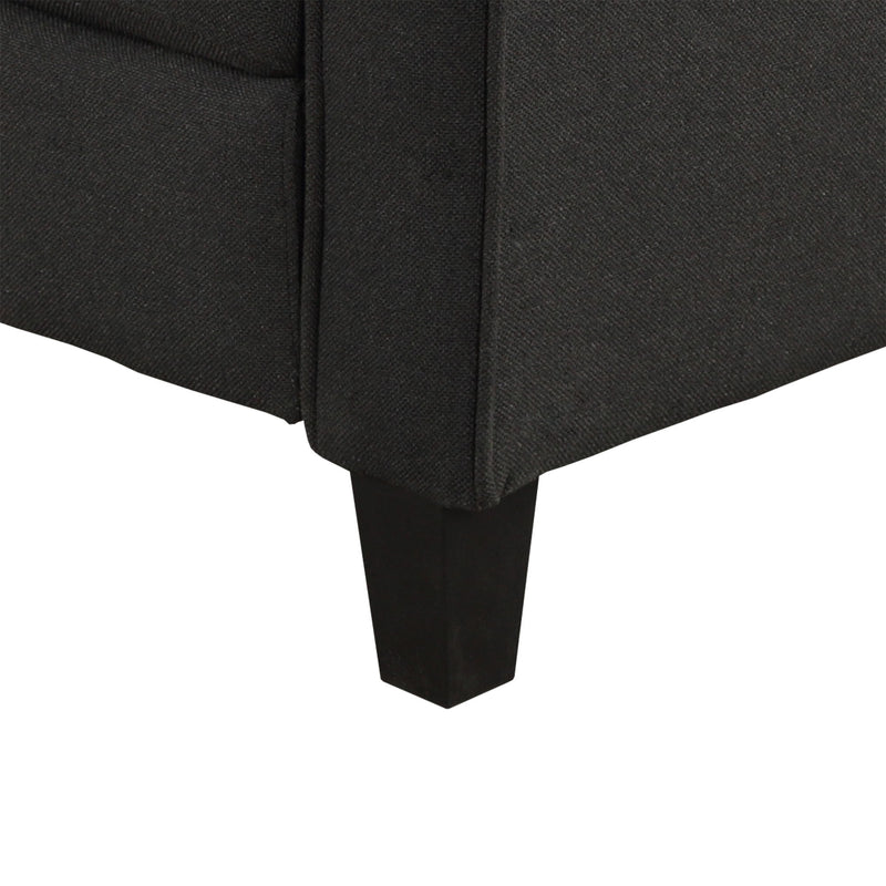 2 Piece Living Room Furniture Armrest Single Chair And Loveseat Sofa - Black