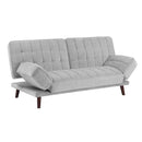 Elegant Three-in-One Lounger Sofa Sleeper Silver-Gray Chenille Fabric Upholstered Attached Cushions Adjustable Arms Casual Living Room Furniture - Atlantic Fine Furniture Inc