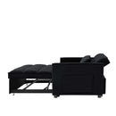 Modern Velvet Convertible Loveseat Sleeper Sofa Couch with Adjustable Backrest, 2 Seater Sofa With Pull-Out Bed with 2 Lumbar Pillows For Small Living Room & Apartment - Atlantic Fine Furniture Inc