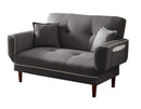 RELAX LOUNGE SOFA BED SLEEPER WITH 2 PILLOWS GREY FABRIC - Atlantic Fine Furniture Inc