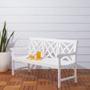 Bradley Outdoor Patio 5-foot Wood Garden Bench in White - Atlantic Fine Furniture Inc