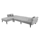 Convertible Sofa bed sleeper light grey velvet - Atlantic Fine Furniture Inc