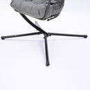 Outdoor Patio Wicker Folding Hanging Chair,Rattan Swing Hammock Egg Chair With C Type Bracket, With Cushion And Pillow - Atlantic Fine Furniture Inc