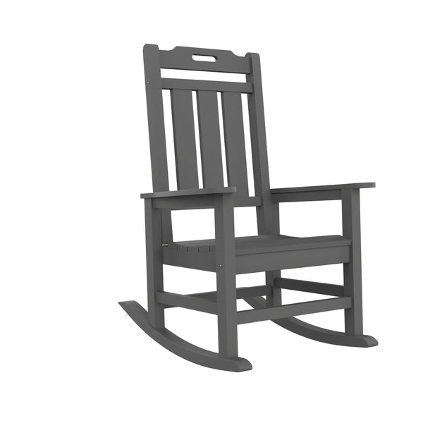 Presidential Rocking Chair HDPE Rocking Chair Fade-Resistant Porch Rocker Chair, All Weather Waterproof for Balcony/Beach/Pool Gray - Atlantic Fine Furniture Inc