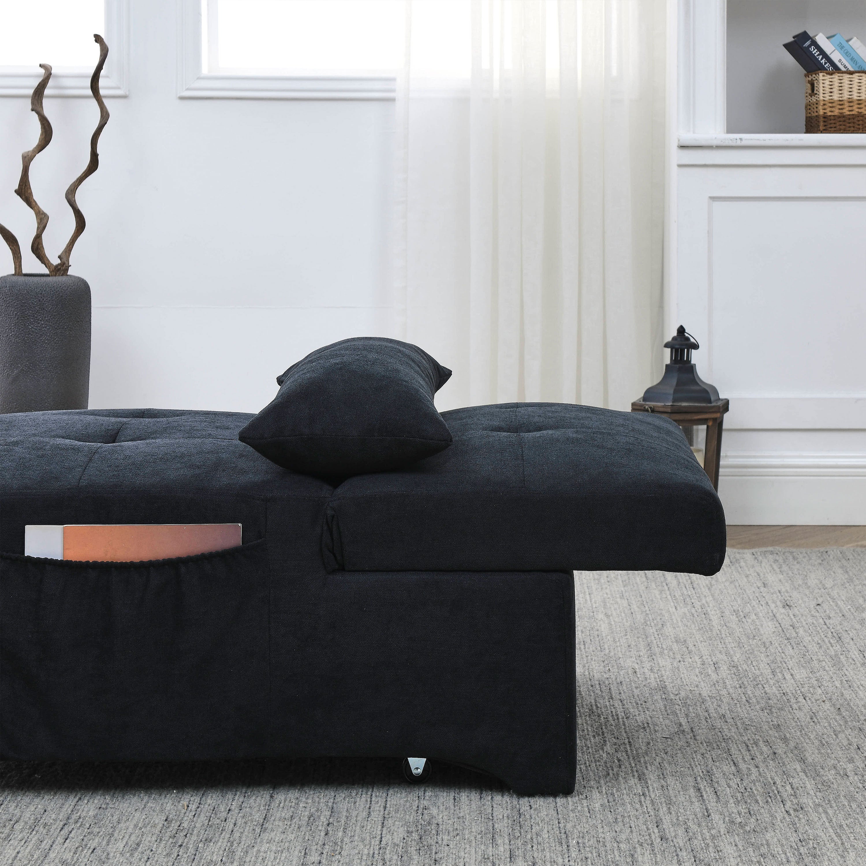 [Video] Welike 24.5"W Sleeper sofa bed, convertible chair 4 in 1 multifunctional folding sleeper sofa bed pull out sleeper sofa bed with adjustable backrest, single bed chair for small spaces - Atlantic Fine Furniture Inc