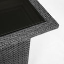 Outdoor 44" Gas Propane Fire pit  Table  Rectangle  50,000 BTU with  8mm Tempered Glass Tabletop & Blue Stone& Steel table lid &Table waterproof dusty Cover ,ETL Certification (Grey) - Atlantic Fine Furniture Inc