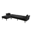 Convertible Sofa bed sleeper Navy Black velvet (same as W223S00869、W223S00706、W223S00457。Size difference, See Details in page.) - Atlantic Fine Furniture Inc
