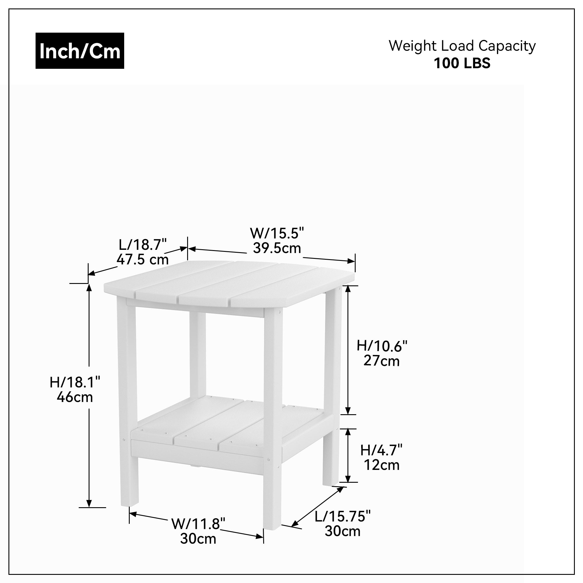 HDPE Side Table, White - Atlantic Fine Furniture Inc