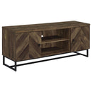 Myles - 2 Door Engineered Wood TV Stand - Rustic Oak - Atlantic Fine Furniture Inc