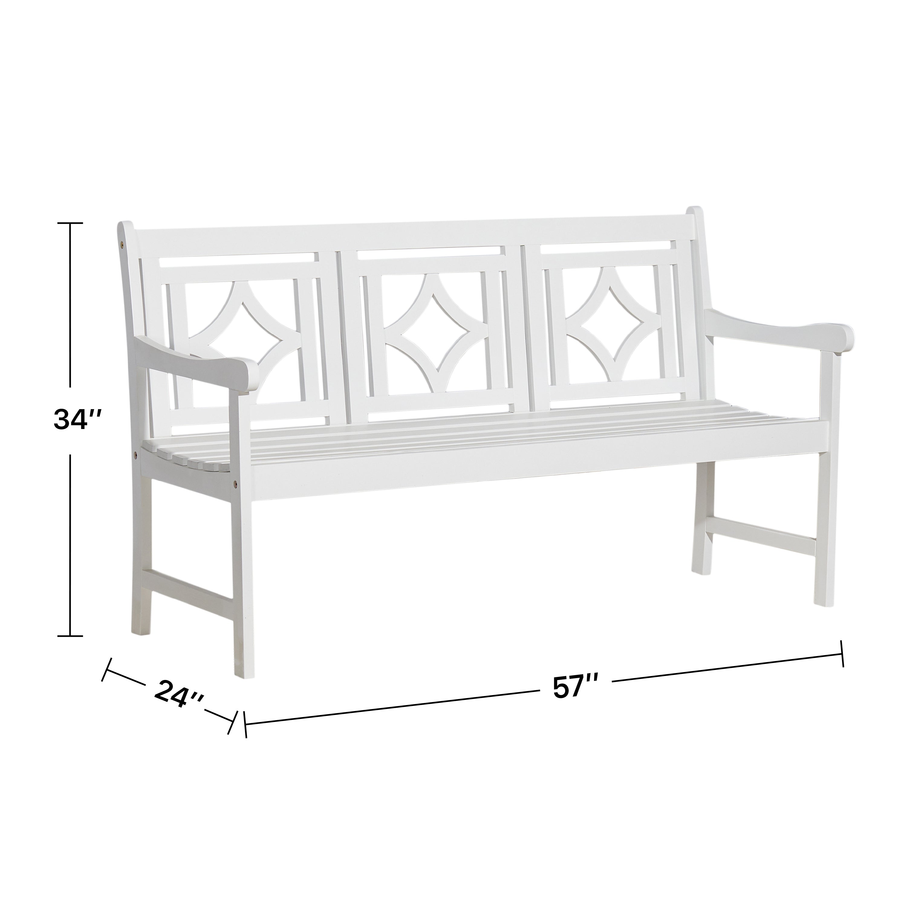 Bradley Outdoor Patio Diamond 5-foot Bench - Atlantic Fine Furniture Inc