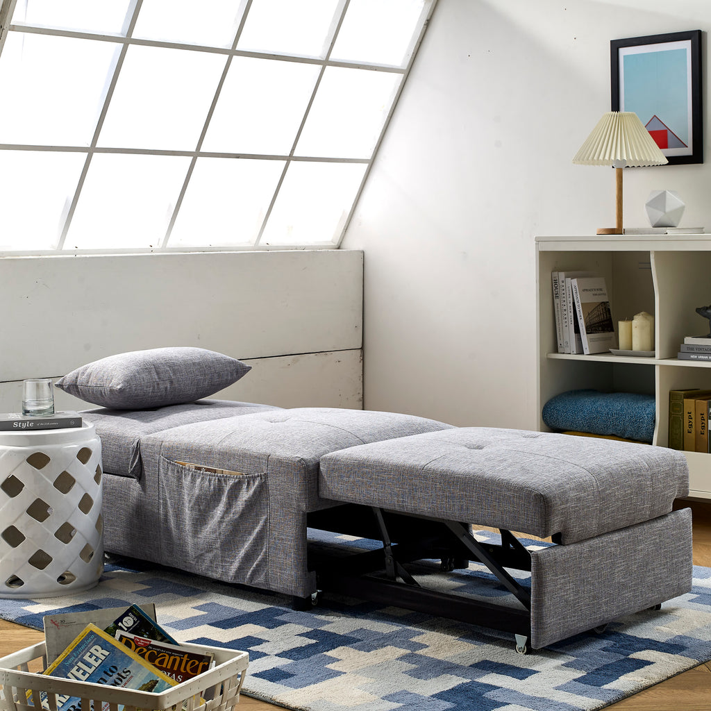 Folding Ottoman Sleeper Bed with Mattress for Guest Bed and Office