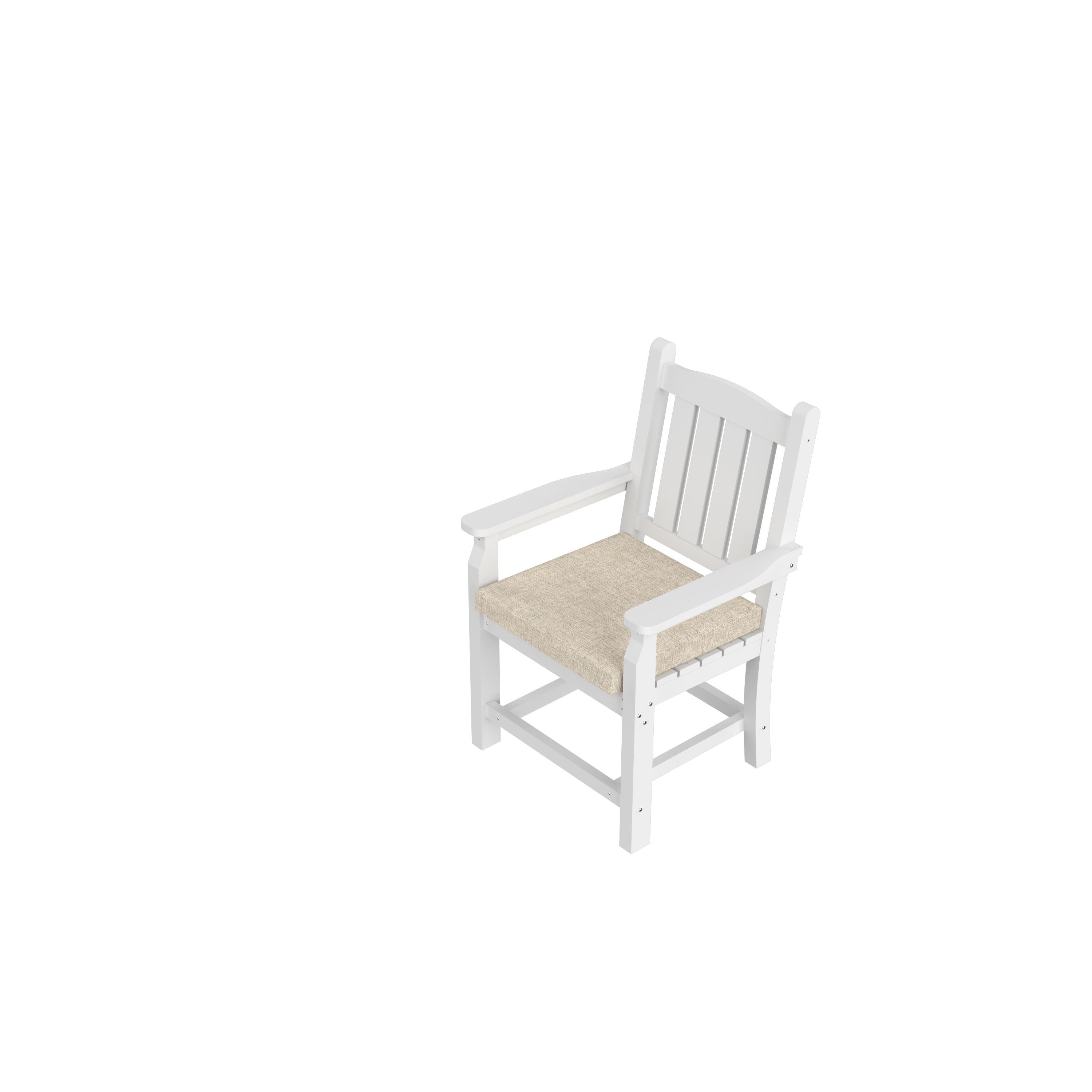 HDPE Dining Chair, White, With Cushion, Set of 2 - Atlantic Fine Furniture Inc