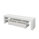 Living Room Furniture TV Stand Cabinet with 2 Drawers & 2 open shelves,20-color RGB LED lights with remote,White - Atlantic Fine Furniture Inc