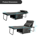 Sofa Bed 4 in 1 Ottoman Sleeper Bed Convertible Chair Bed with Adjustable Back Breathable Sleeper Guest Bed for Small Room, Grey - Atlantic Fine Furniture Inc