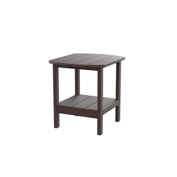 HDPE side table,adirondack table,porch table, patio table for outdoor and pool Brown - Atlantic Fine Furniture Inc