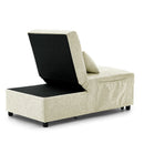 Folding Ottoman Sleeper Sofa Bed, 4 in 1 Function, Work as Ottoman, Chair ,Sofa Bed and Chaise Lounge for Small Space Living, Begie (44” x 26” x 33”H) - Atlantic Fine Furniture Inc