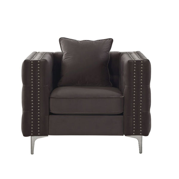 Gillian II - Chair - Dark Gray Velvet - Atlantic Fine Furniture Inc