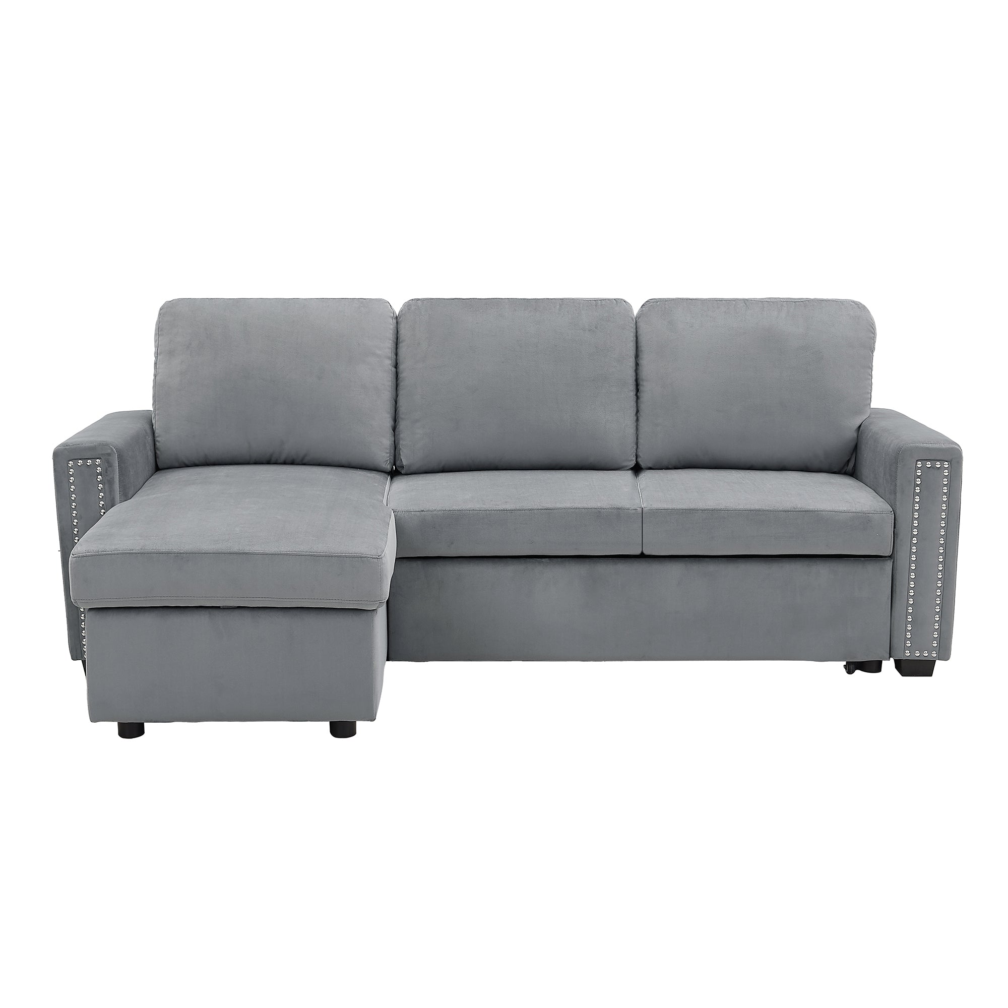 Orisfur. 83" Pull Out Sleeper Sofa Reversible L-Shape 3 Seat Sectional Couch with Storage Chaise for Living Room Furniture Set (Old SKU: SG000408AAA) - Atlantic Fine Furniture Inc