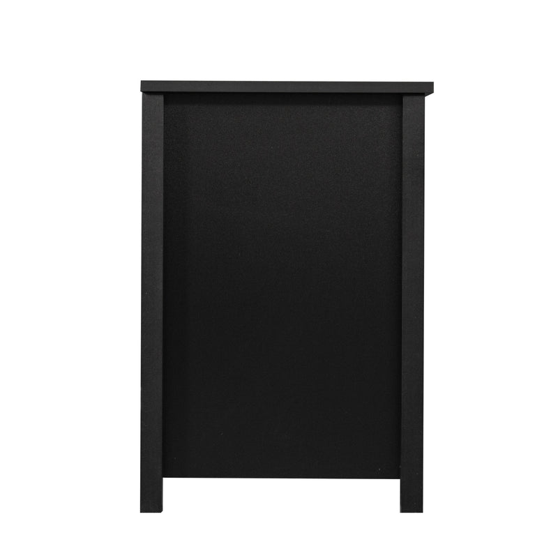 Classic 4 Cubby Fireplace TV Stand , Black