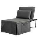 Sofa Bed 4 in 1 Ottoman Sleeper Bed Convertible Chair Bed with Adjustable Back Breathable Sleeper Guest Bed for Small Room, Grey - Atlantic Fine Furniture Inc