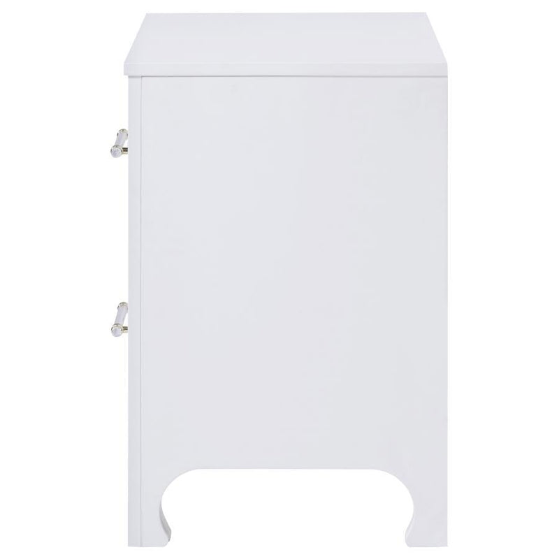 Anastasia - 2-Drawer Nightstand Bedside Table - Pearl White
