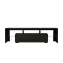 Living Room Furniture TV Stand Cabinet with 2 Drawers & 2 open shelves,20-color RGB LED lights with remote,Black - Atlantic Fine Furniture Inc