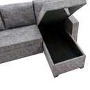 84" L Sectional Sofa with 2 USB Charger,2 seats Sofa Bed With Storage chaise,Sleeper Independent Use as Coffee Table,Nail headed,3-seat - Atlantic Fine Furniture Inc