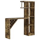 Belvedere - 5-Shelf Home Bar Table Wine Storage - Rustic Nutmeg - Atlantic Fine Furniture Inc