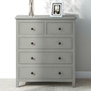 Gray Solid Wood 5 Pieces Queen Bedroom Sets(bed+nightstand*2+chest+dresser）NEW - Atlantic Fine Furniture Inc