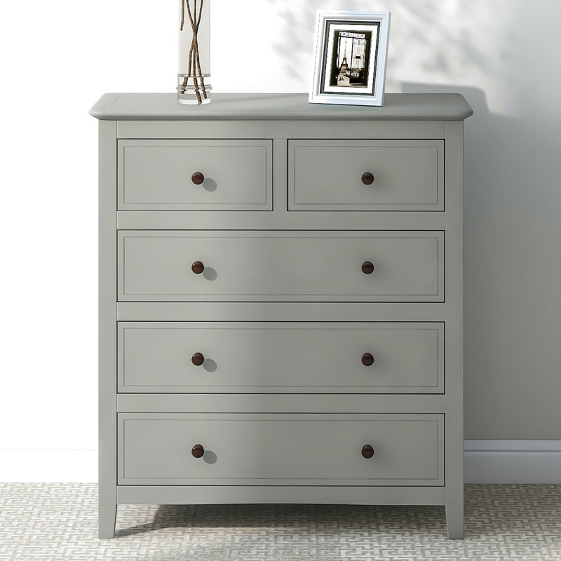 Gray Solid Wood 5 Pieces Queen Bedroom Sets(bed+nightstand*2+chest+dresser）NEW
