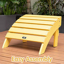 TALE Adirondack Ottoman Footstool All-Weather and Fade-Resistant Plastic Wood for Lawn Outdoor Patio Deck Garden Porch Lawn Furniture Yellow - Atlantic Fine Furniture Inc