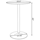 Abiline - Round Glass Top Bistro Bar Table - Chrome - Atlantic Fine Furniture Inc