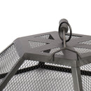 Garden & Outdoor Hex-Shaped wood Fire Pit with Spark Screen Poker and Fireplace Cover - Atlantic Fine Furniture Inc