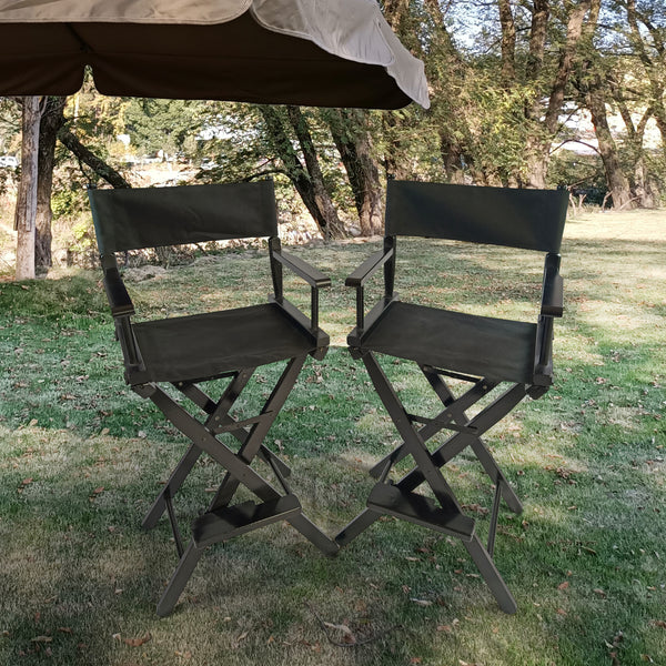 Casual Home Director\ - Atlantic Fine Furniture Incs Chair , Black Frame/Black Canvas，Suitable for adults, foldable style， 2pcs/set populus - Atlantic Fine Furniture Inc