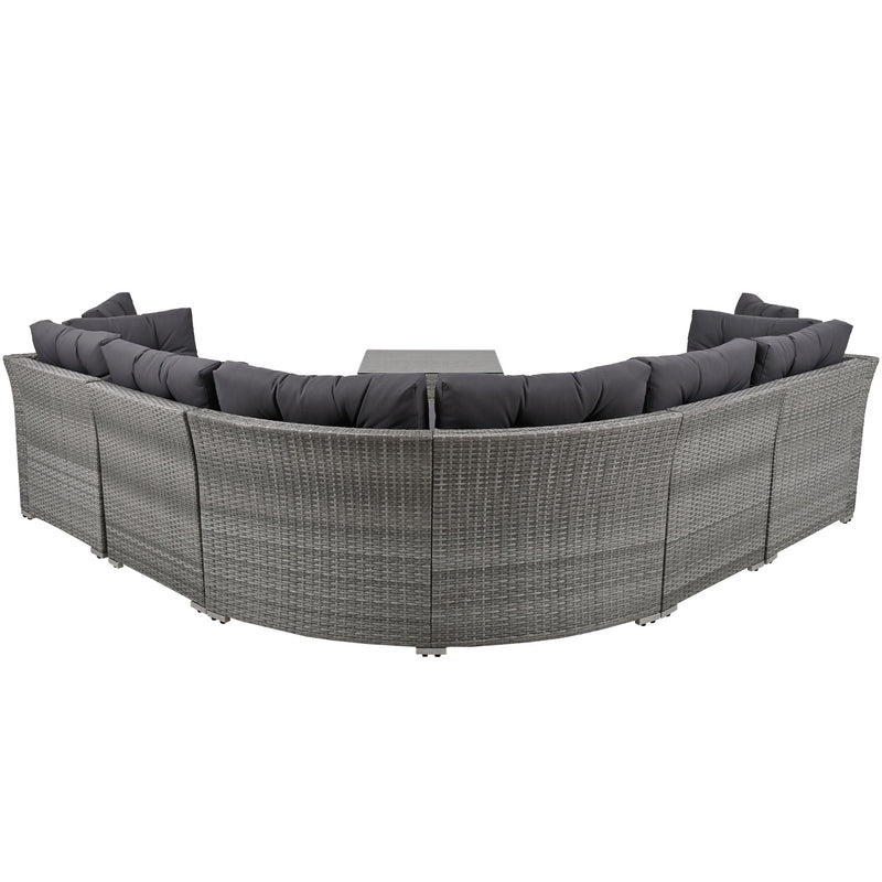 Patio Furniture Set Outdoor Furniture Daybed Rattan Sectional Furniture Set Patio Seating Group With Cushions And Center Table For Patio, Lawn, Backyard, Pool, Grey