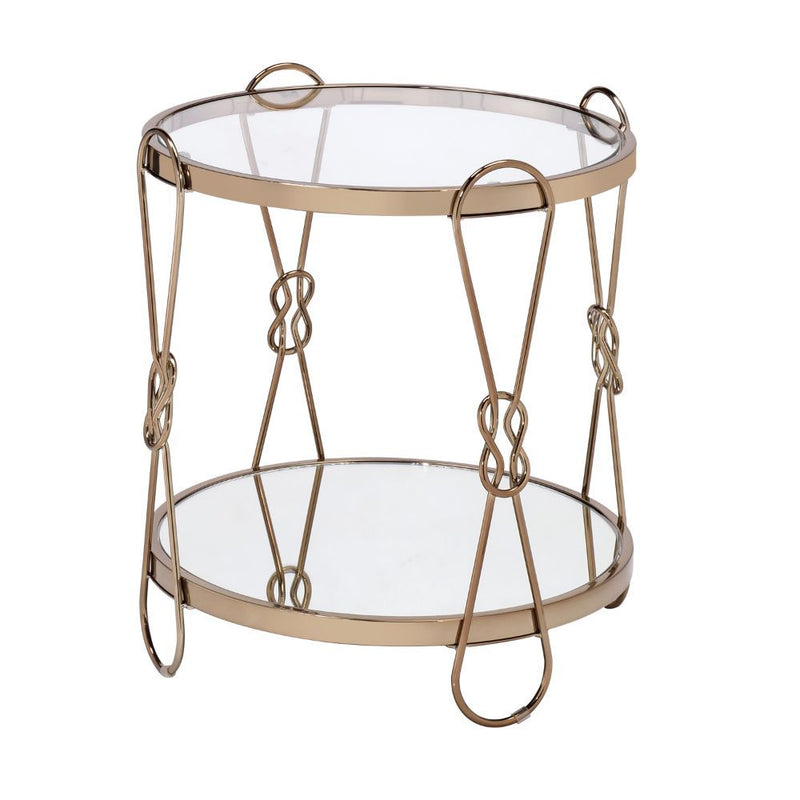 Zekera - End Table - Champagne & Mirrored