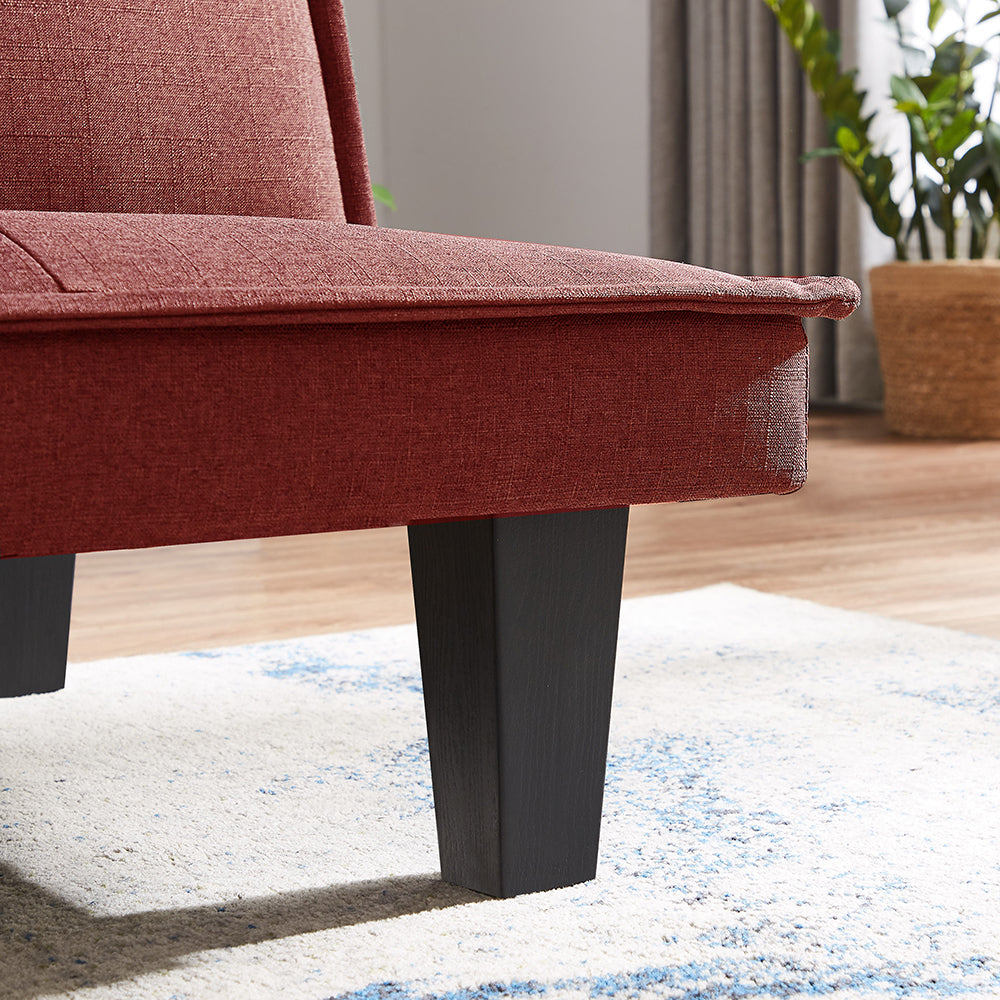 Modern Fabric Futon Sofa Bed , Convertible Folding Futon Sofa Bed Sleeper for Home Living Room .（RED ） - Atlantic Fine Furniture Inc