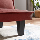 Modern Fabric Futon Sofa Bed , Convertible Folding Futon Sofa Bed Sleeper for Home Living Room .（RED ） - Atlantic Fine Furniture Inc