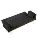 BLACK Convertible Folding Futon Sofa Bed , Sleeper Sofa Couch for Compact Living Space. - Atlantic Fine Furniture Inc