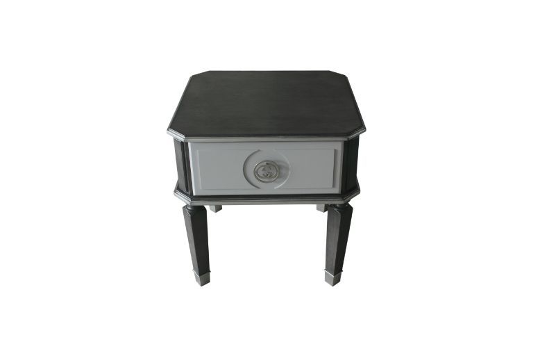 House - Beatrice End Table - Charcoal & Light Gray Finish