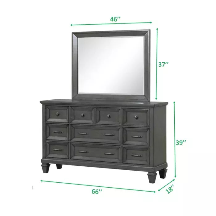 Hamilton King 4 Piece Storage Bedroom Set in Gray made with Engineered Wood - Atlantic Fine Furniture Inc