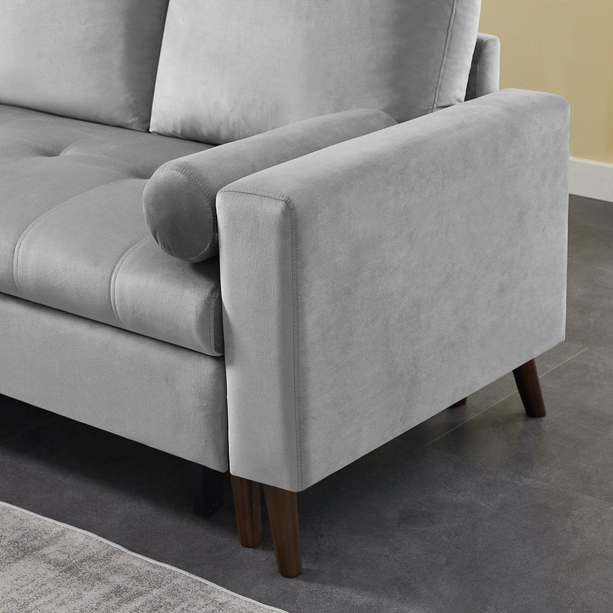 88" Reversible Pull out Sleeper Sectional Storage Sofa Bed,Corner sofa-bed with Storage Chaise Left/Right Handed Chaise - Atlantic Fine Furniture Inc