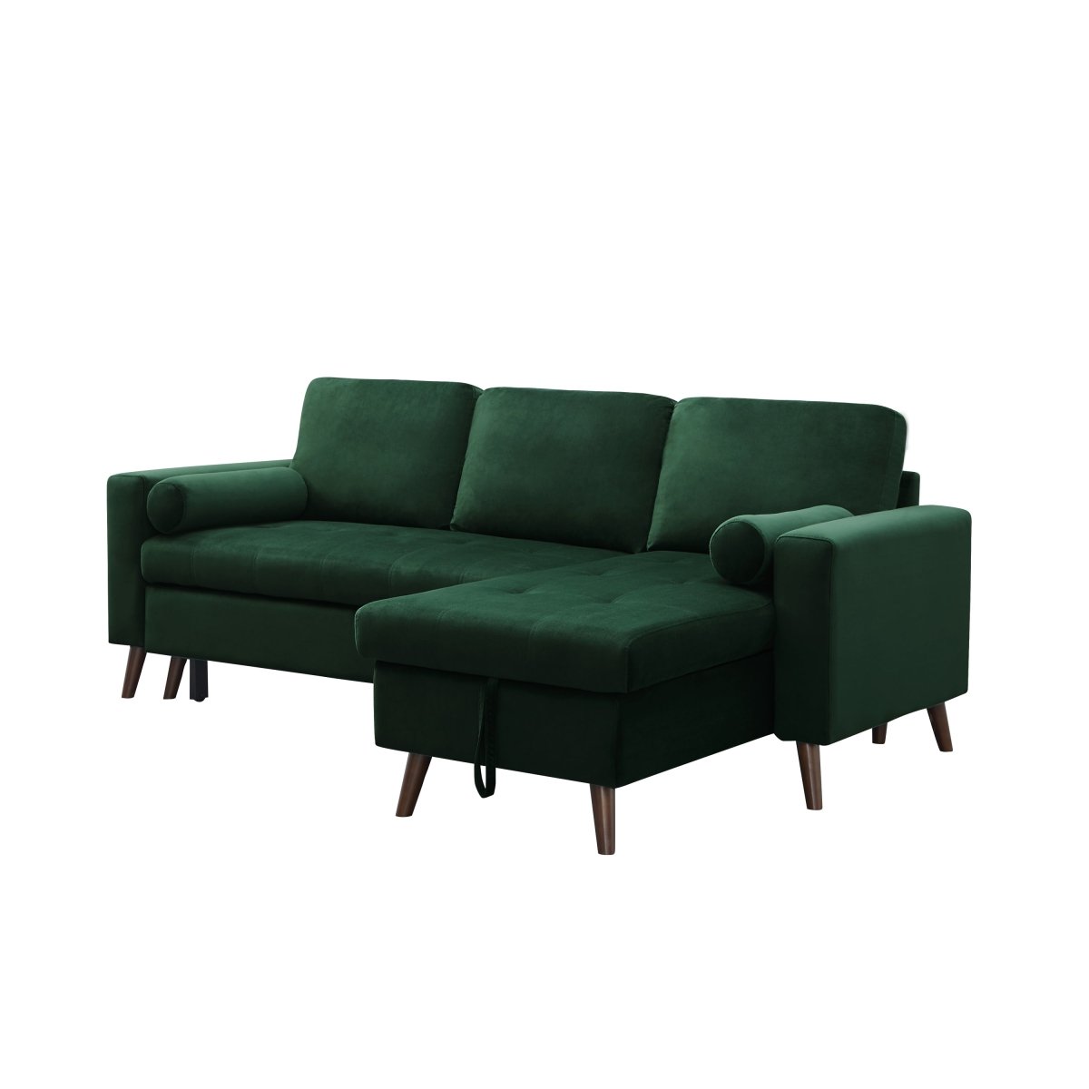 88" Reversible Pull out Sleeper Sectional Storage Sofa Bed,Corner sofa-bed with Storage Chaise Left/Right Handed Chaise - Atlantic Fine Furniture Inc