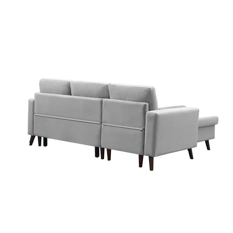 88" Reversible Pull out Sleeper Sectional Storage Sofa Bed,Corner sofa-bed with Storage Chaise Left/Right Handed Chaise - Atlantic Fine Furniture Inc