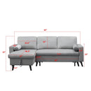 88" Reversible Pull out Sleeper Sectional Storage Sofa Bed,Corner sofa-bed with Storage Chaise Left/Right Handed Chaise - Atlantic Fine Furniture Inc