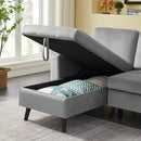 88" Reversible Pull out Sleeper Sectional Storage Sofa Bed,Corner sofa-bed with Storage Chaise Left/Right Handed Chaise - Atlantic Fine Furniture Inc