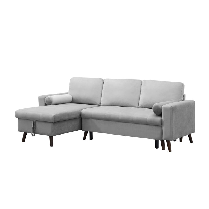 88" Reversible Pull out Sleeper Sectional Storage Sofa Bed,Corner sofa-bed with Storage Chaise Left/Right Handed Chaise - Atlantic Fine Furniture Inc