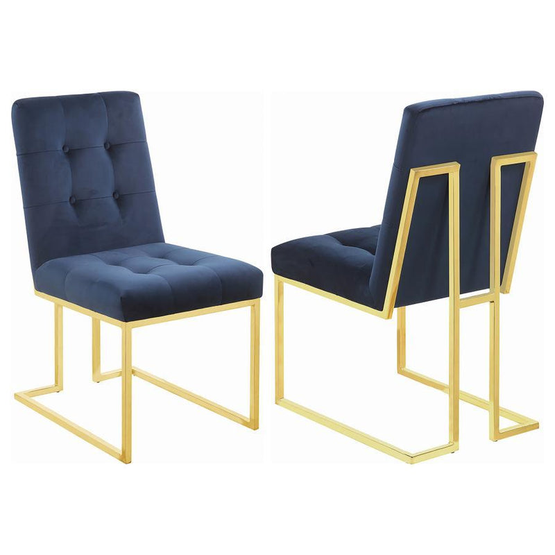 Cisco - Tufted Back Side Chairs (Set of 2) - Ink Blue