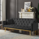 BLACK Convertible Folding Futon Sofa Bed , Sleeper Sofa Couch for Compact Living Space. - Atlantic Fine Furniture Inc