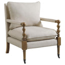 Dempsy - Upholstered Accent Chair With Casters - Beige - Atlantic Fine Furniture Inc